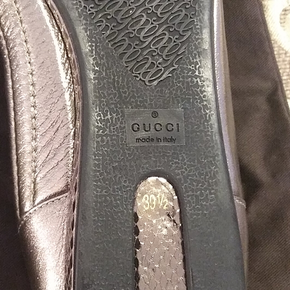 Pre-Owned Gucci Metallic Flat Sandles - Picture 5 of 16